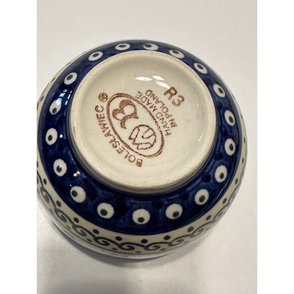 boleslawiec polish Art pottery Large Coffee Tea mug Soup Bowl Handle Yellow Sun - Picture 5 of 7